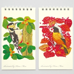 里山の野鳥リングメモ　アカゲラ・ジョウビタキ２冊セット